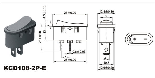 船形开关KCD108-2P-E